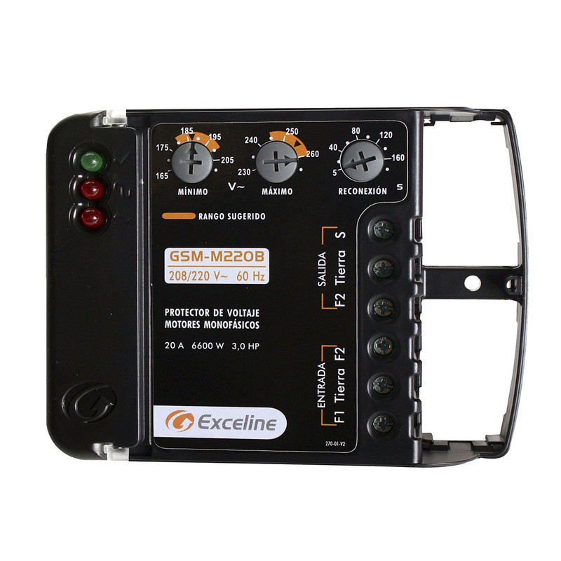 PROTECTOR PARA MOTOR REGLETA-TOMA 220V/1F GSM-M220B GENTE